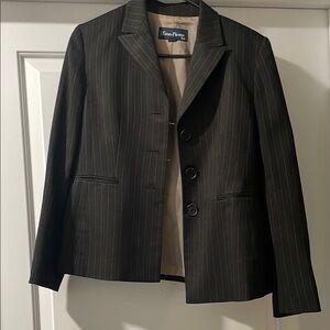 Evan Picone Black Pinstripe Blazer